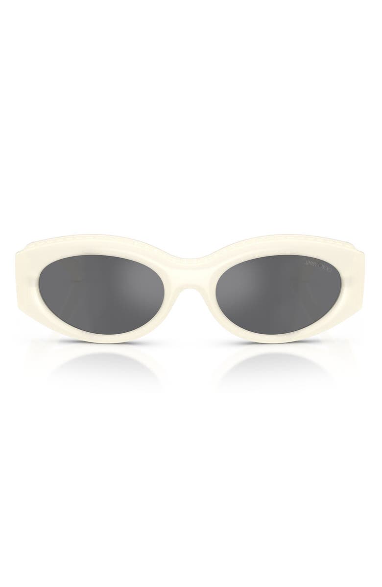 Jimmy Choo 54mm Oval Sunglasses, Main, color, Opaline Latte / Grey / Silver
