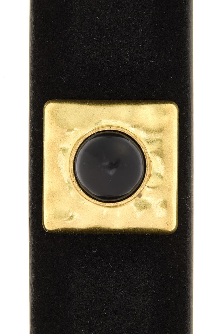 Dolly Stone Detail Leather Belt, Alternate, color, BLACK