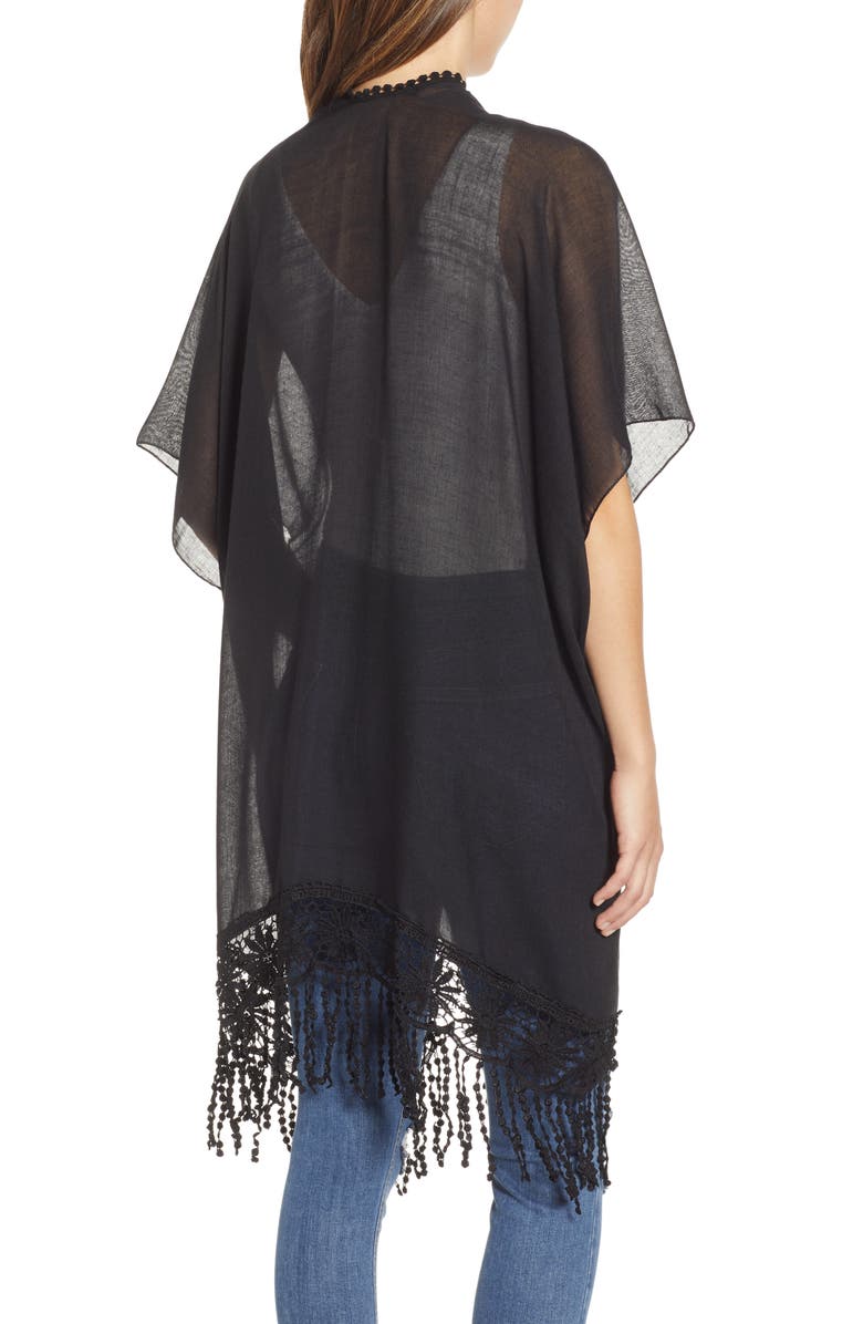 Nordstrom Lace Trim Ruana, Alternate, color, 