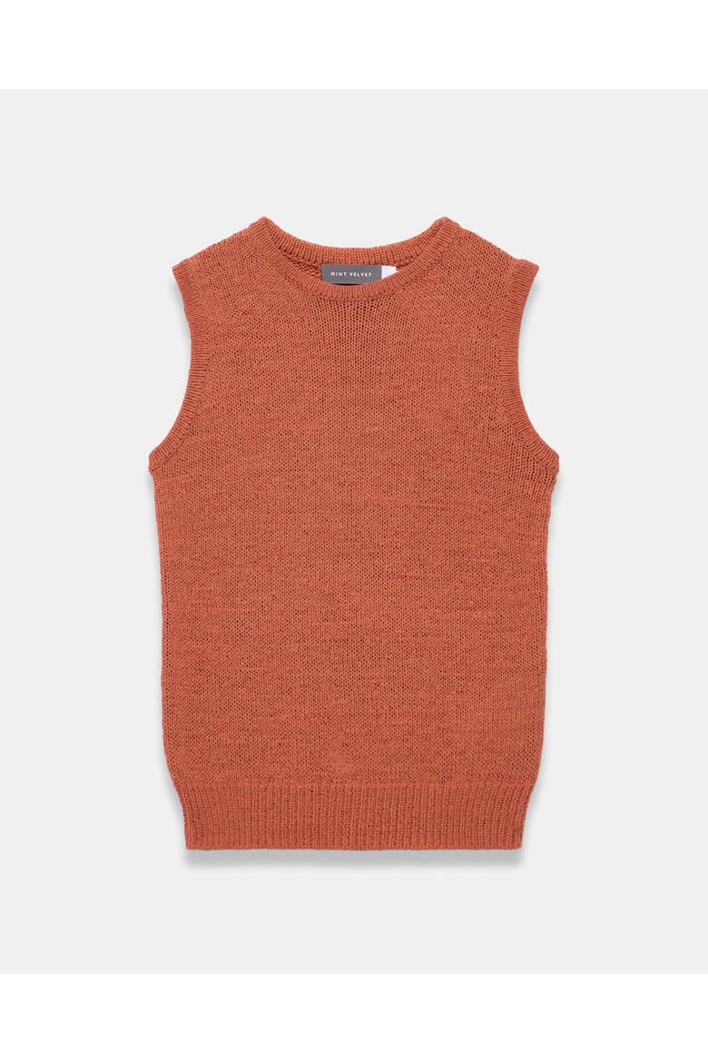 Cotton Blend Knit Top, Alternate, color, Orange