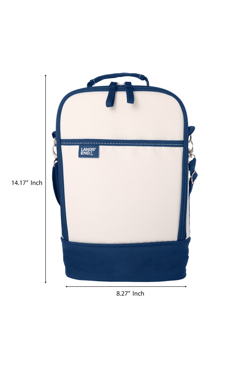 Lands' End Medium Wine Cooler Bag with 2 BPA-Free Glasses, Insulated Wine Bag for Travel, Alternate, color, Navy