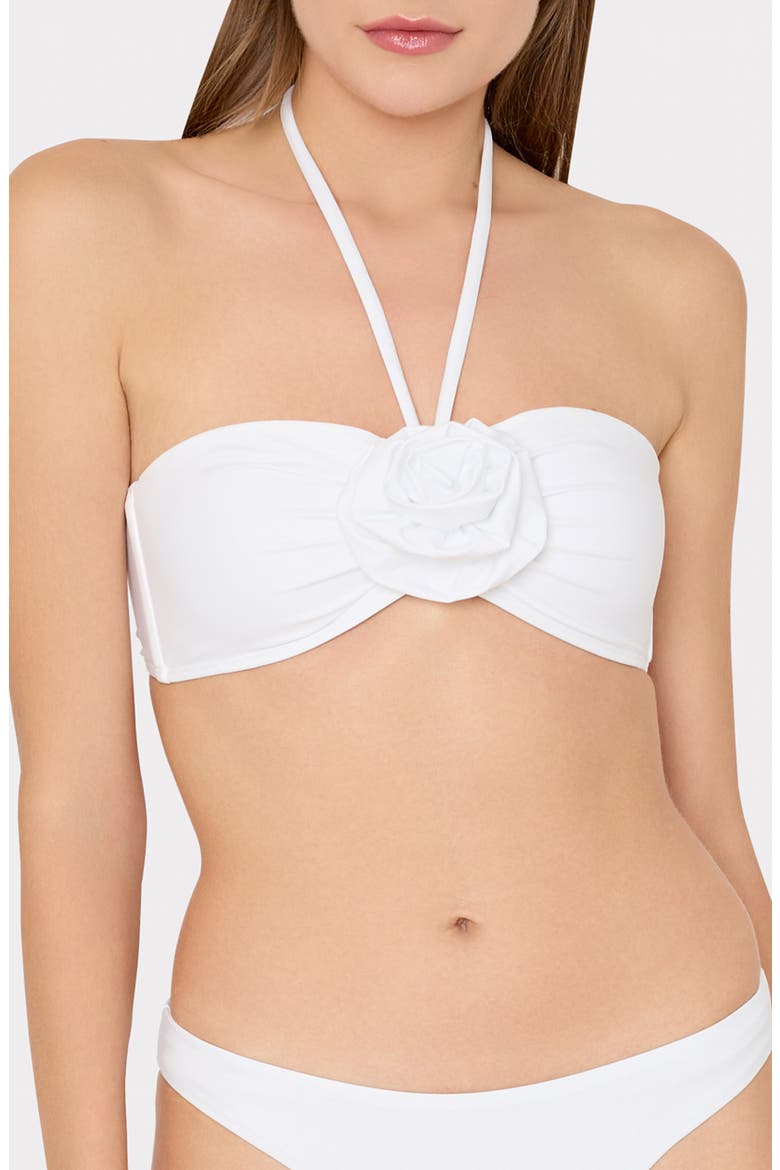Floral Appliqué Halter Top, Main, color, WHITE