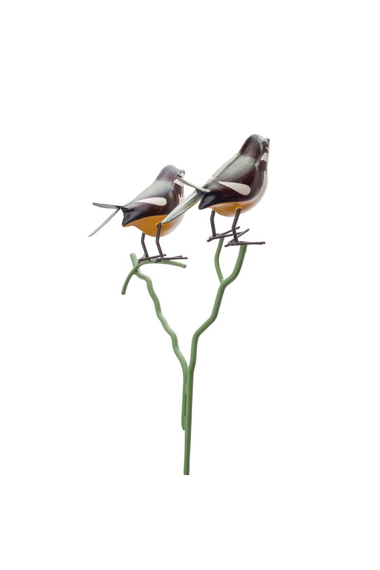 Metal Chickadee Bird Stake, Alternate, color, Black