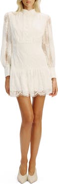 Bardot Olessia Long Sleeve Lace Minidress