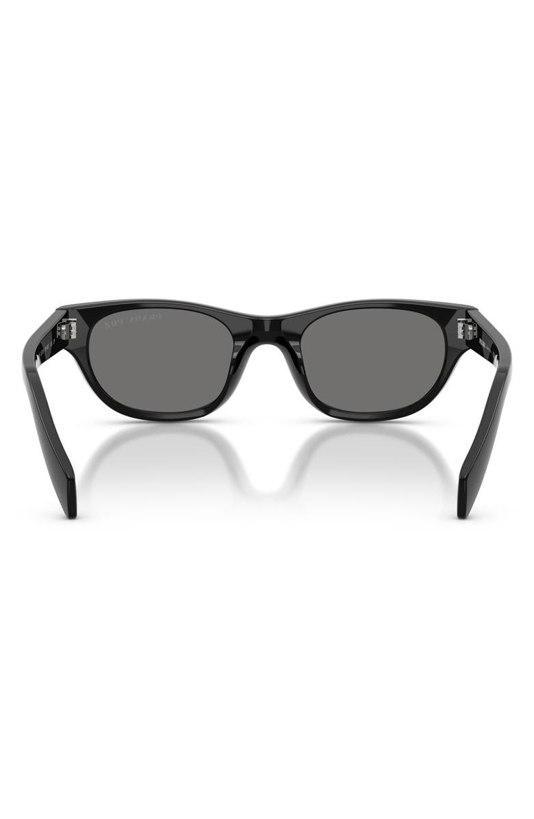 Prada 52mm Polarized Cat Eye Sunglasses, Alternate, color, Black / Dark Grey Polar