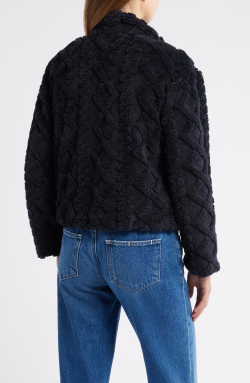 City Blues Textured Faux Fur Jacket In Black