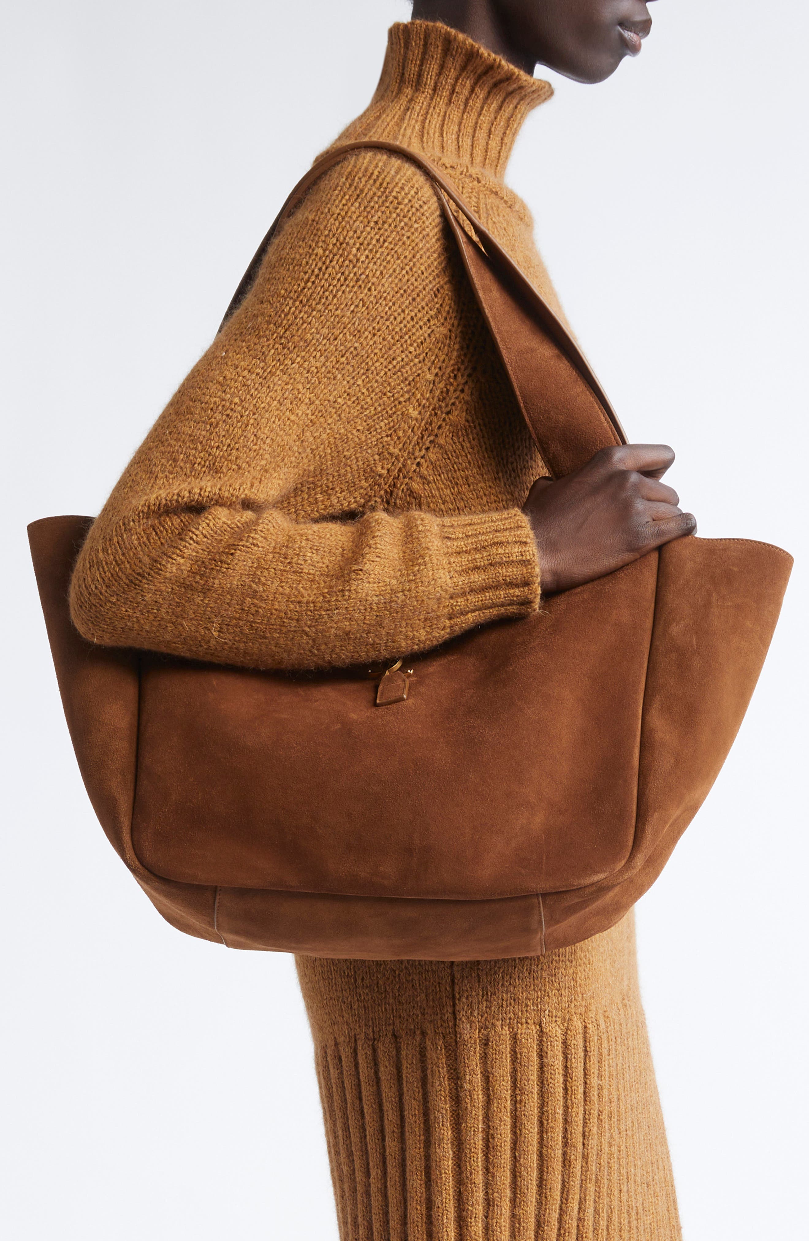 Saint Laurent Le 5 À 7 Bea Suede Tote, Alternate, color, 