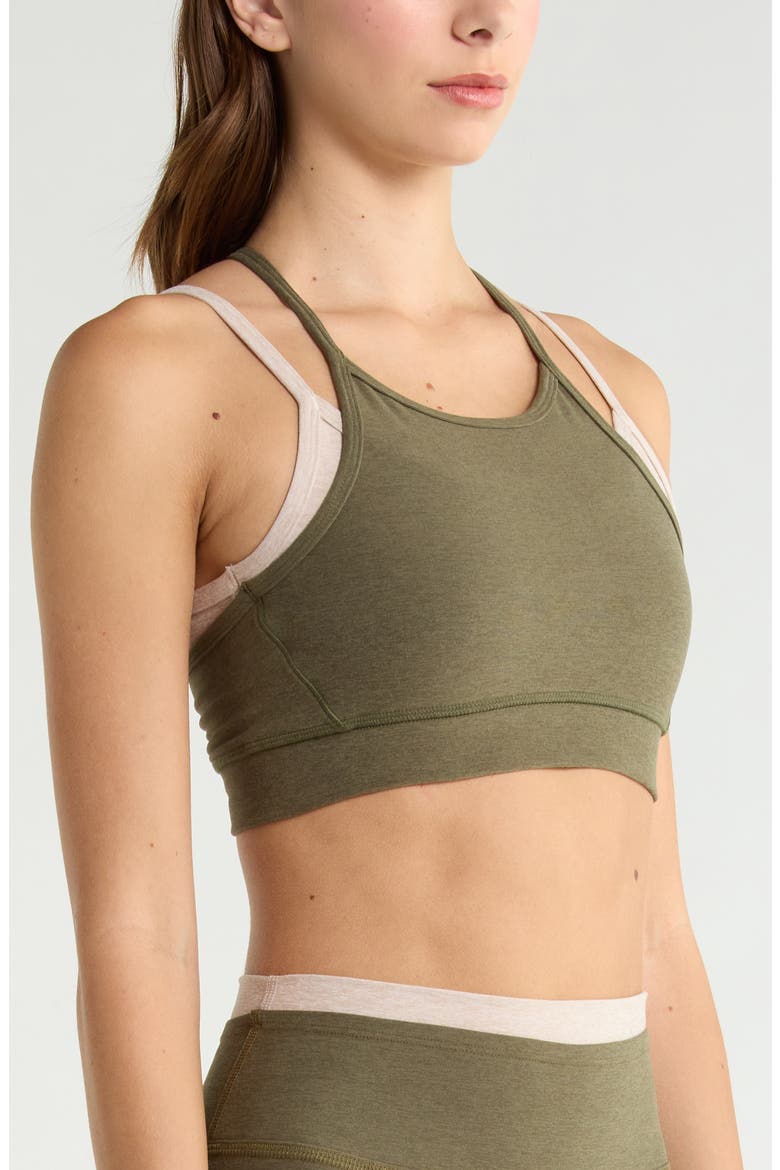 Space Dye Long Layered Bra, Alternate, color, BEYOND OLIVE HEATHER