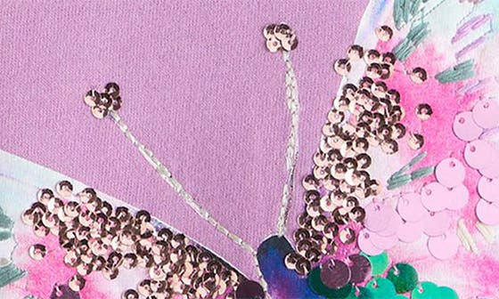 NEXT Kids' Sequin Embellished Butterfly Cotton Blend Sweatshirt — фото 8
