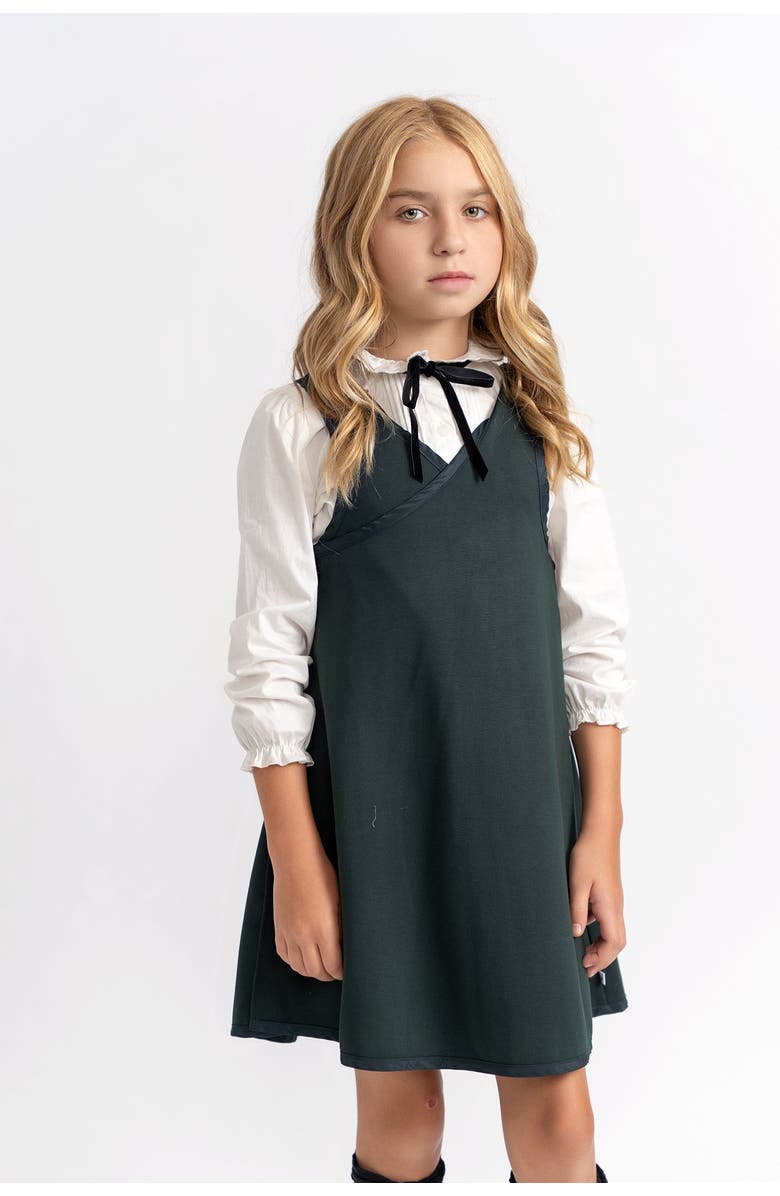 Charlotte & George Sleeveless V-Neck with Side Buttons Ponte Jumper, Alternate, color, Forest