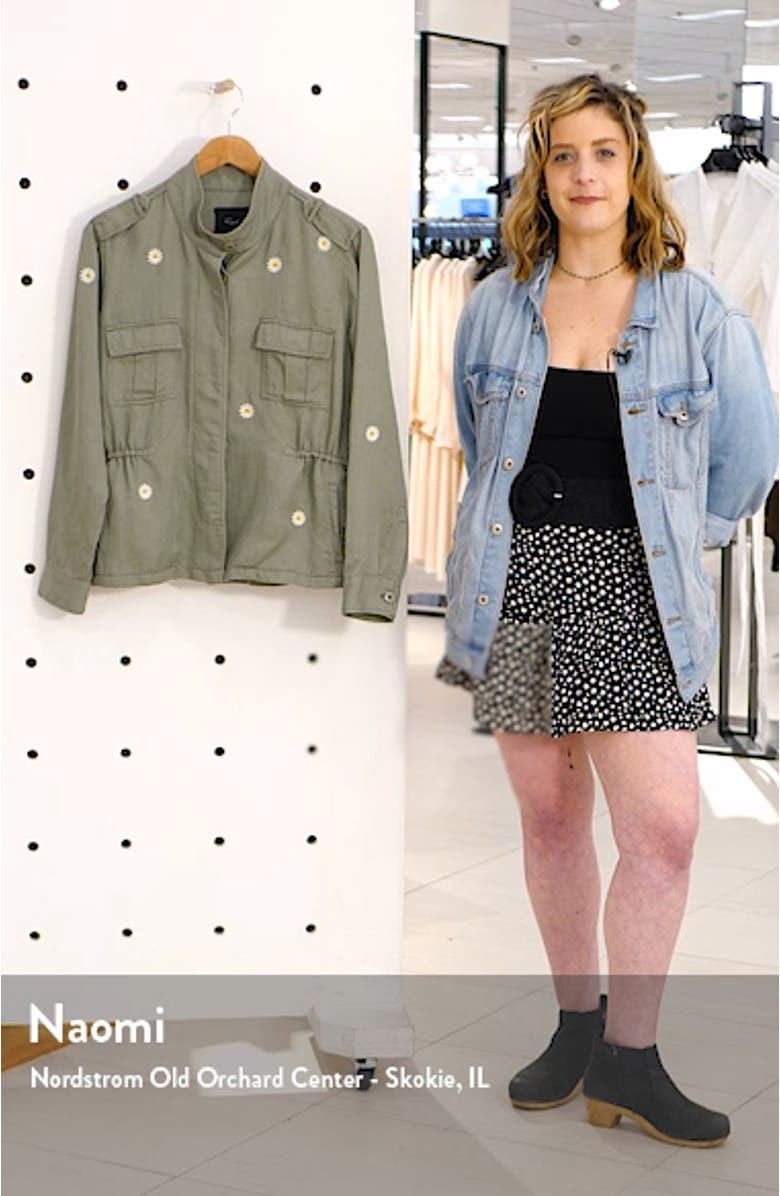 Sahara Daisy Embroidery Utility Jacket, sales video thumbnail