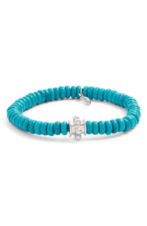 Bohème Turquoise Beaded Stretch Bracelet