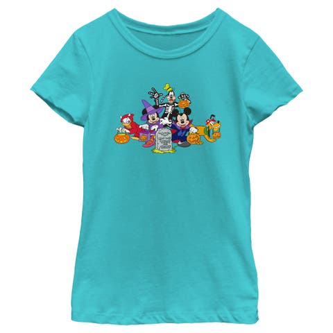 Girl's Mickey & Friends Halloween Group Shot  Graphic T-Shirt
