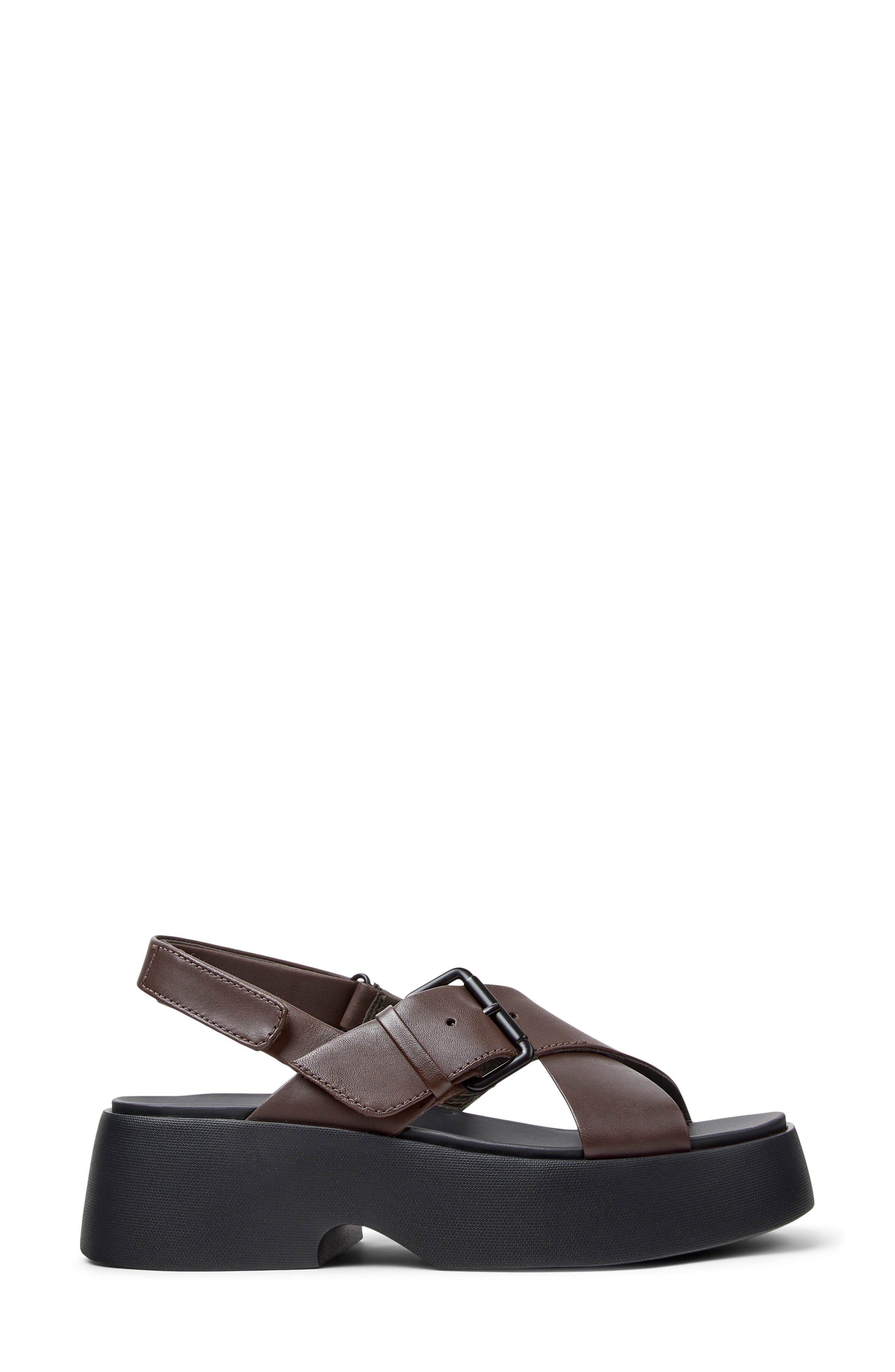 Tasha X-Strap Platform Sandal, Alternate, color, MEDIUM BROWN