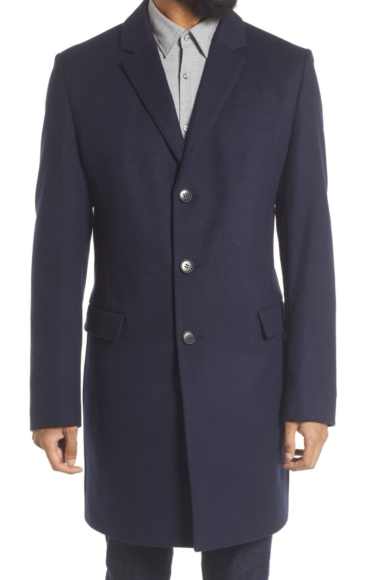 HUGO Migor Wool Blend Car Coat, Alternate, color, 