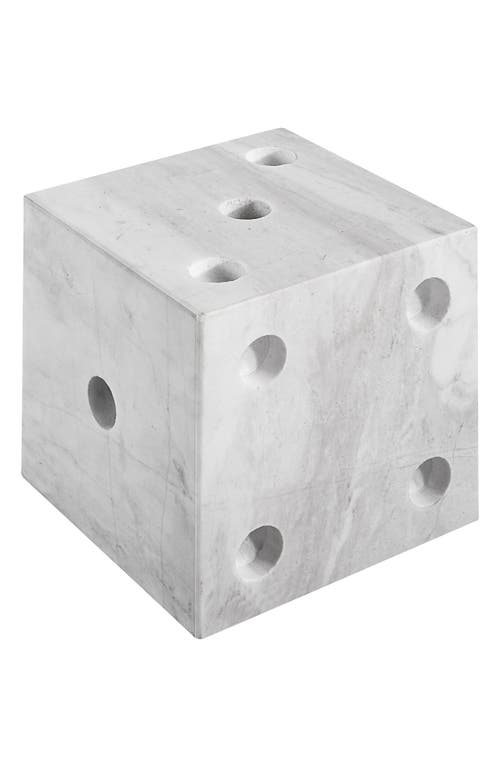 Renwil Decorative Marble Dice Sculpture In White