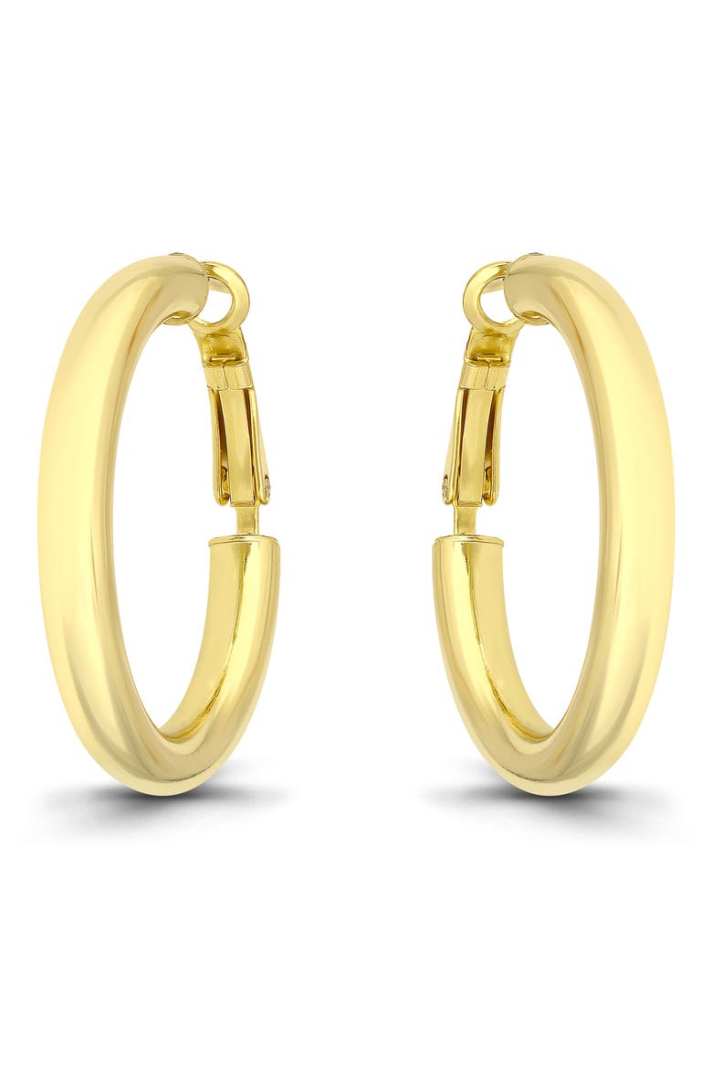 35mm Tube Hoop Earrings, Main, color, GOLD