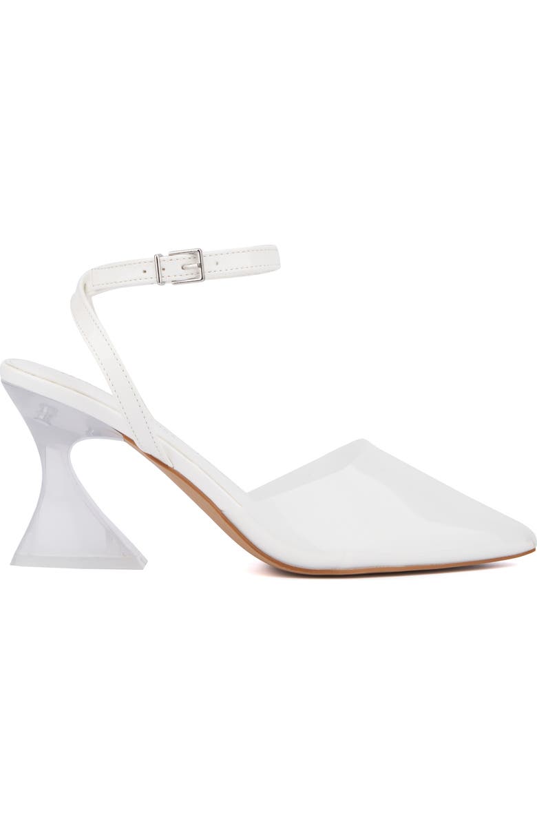 Fashion to Figure Jacki Ankle Strap Pump - Wide Width, Alternate, color, White