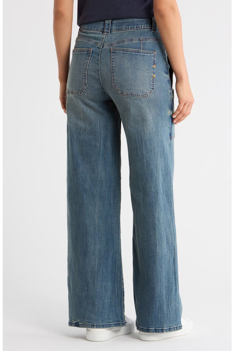High Waist Porkchop Wide Leg Jeans, Alternate, color, MID BLUE ARTISANAL