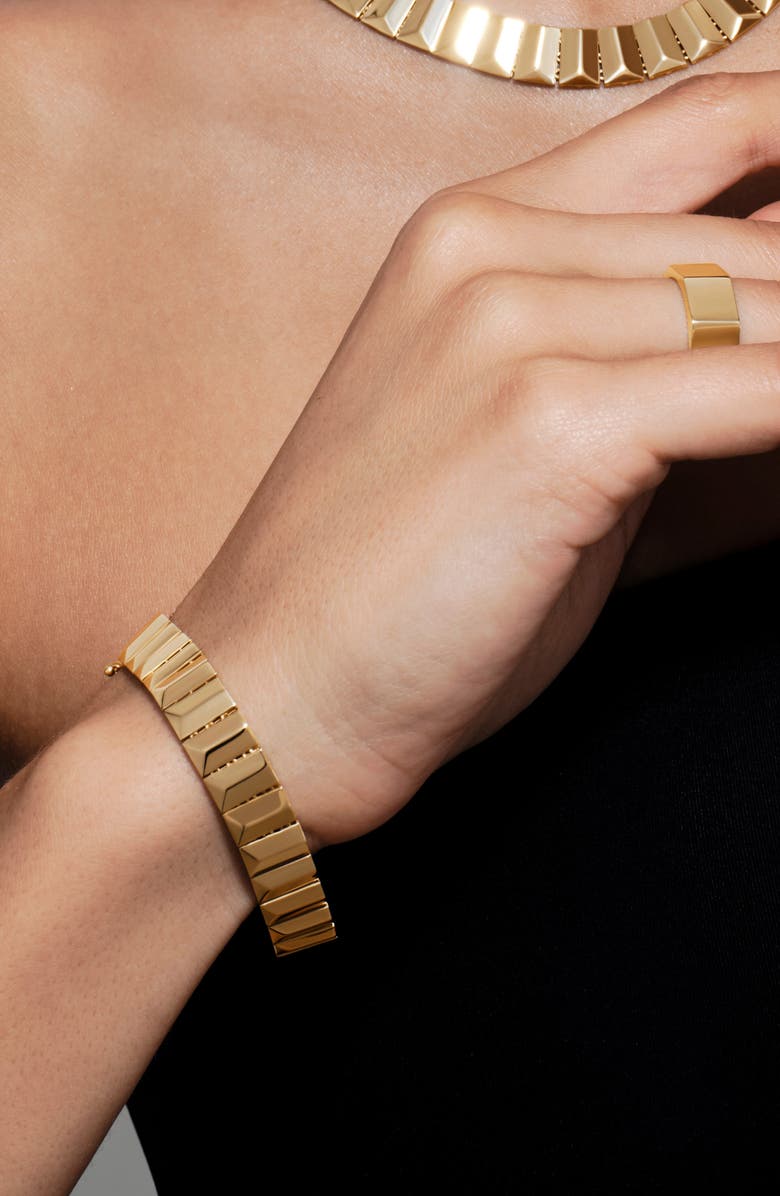 LANA 14K Gold Grooved Flash Tile Ring, Alternate, color, Yellow Gold