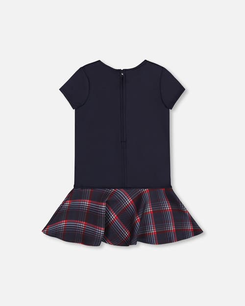 Deux Par Deux Milano Dress With Plaid Flounce In Black