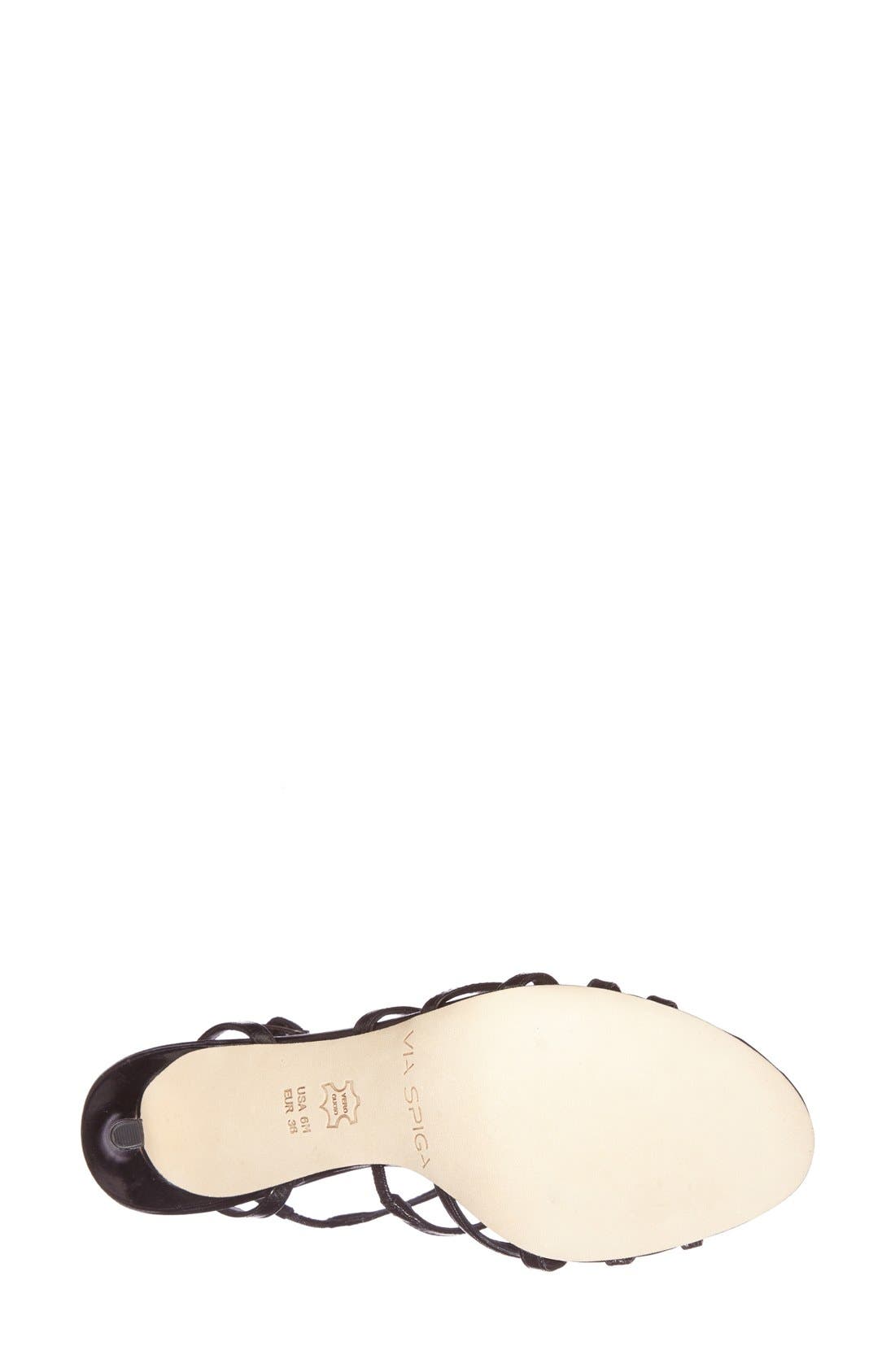 'Ima2' Leather Ankle Strap Sandal, Alternate, color, BLACK