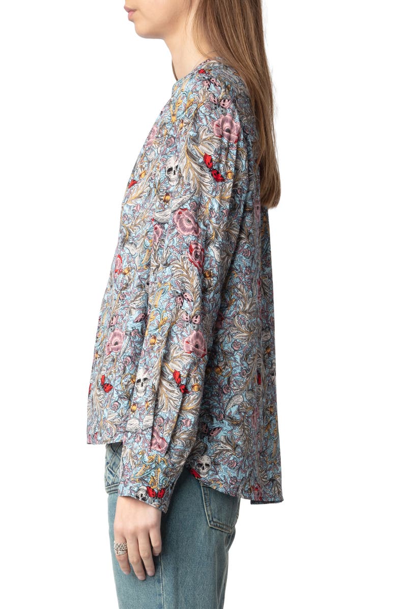 Zadig & Voltaire Tink British Flowers Popover Shirt, Alternate, color, 