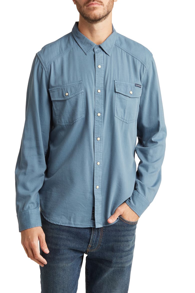 Western Button-Up Shirt, Main, color, INDIAN TEAL