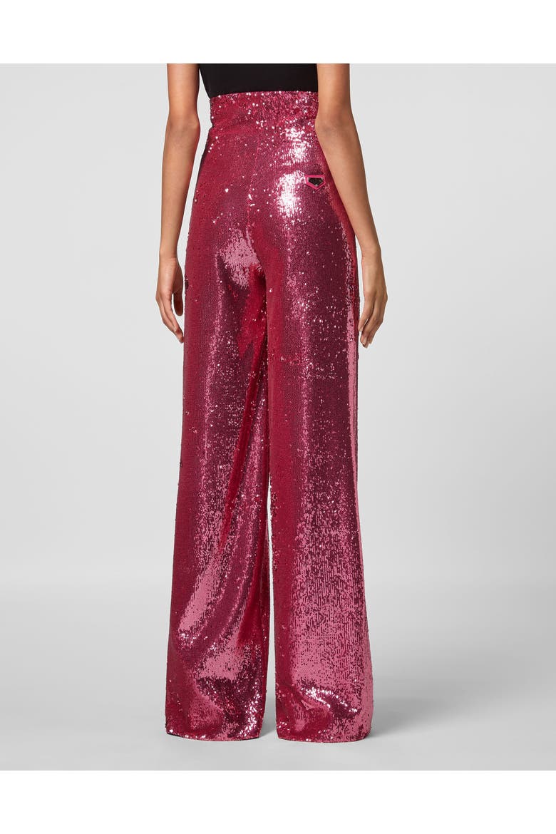 Long Trousers Paillettes Women, Alternate, color, Fuxia