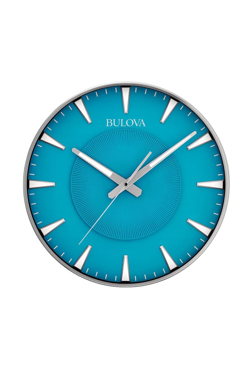 Bulova Clocks Medallion Wall Clock, Blue Dial, Main, color, White
