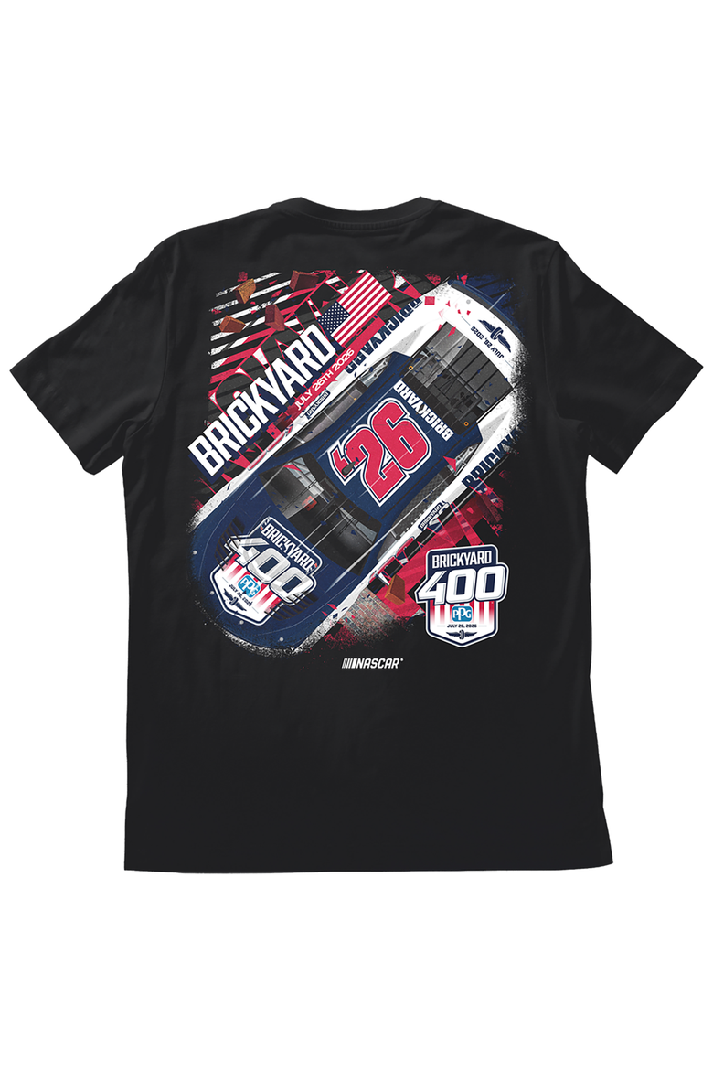 Men's Classic Ink Black NASCAR 2026 Brickyard 400 Car T-Shirt, Alternate, color, Black