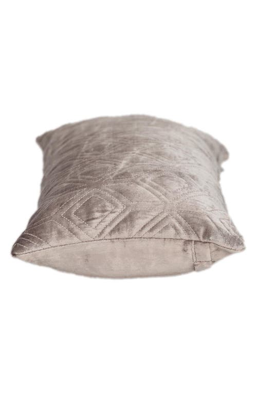 Parkland Collection Tufted Velvet Oblong Throw Pillow In Taupe