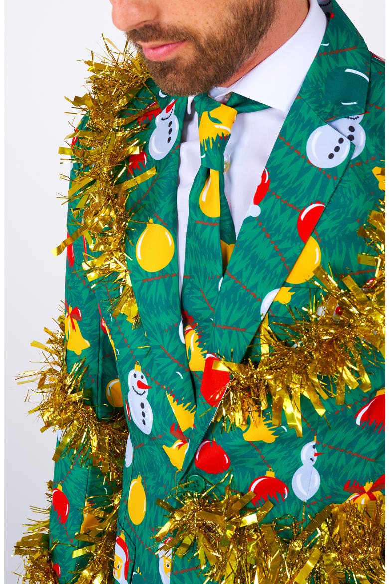 Christmas Tree Suit & Tie, Alternate, color, GREEN