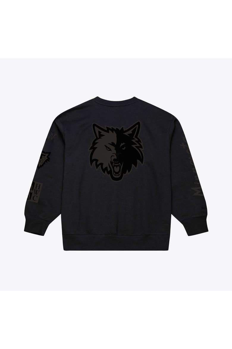 Men's Mitchell & Ness Black Minnesota Timberwolves Phantom Fleece Sweatshirt, Alternate, color, Black