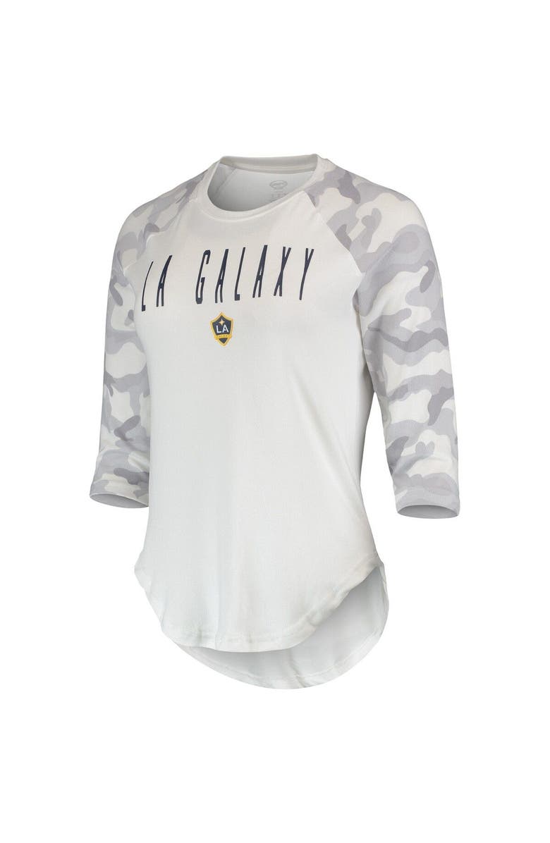 CONCEPTS SPORT Women's Concepts Sport White/Gray LA Galaxy Composite 3/4-Sleeve Raglan Top, Alternate, color, 
