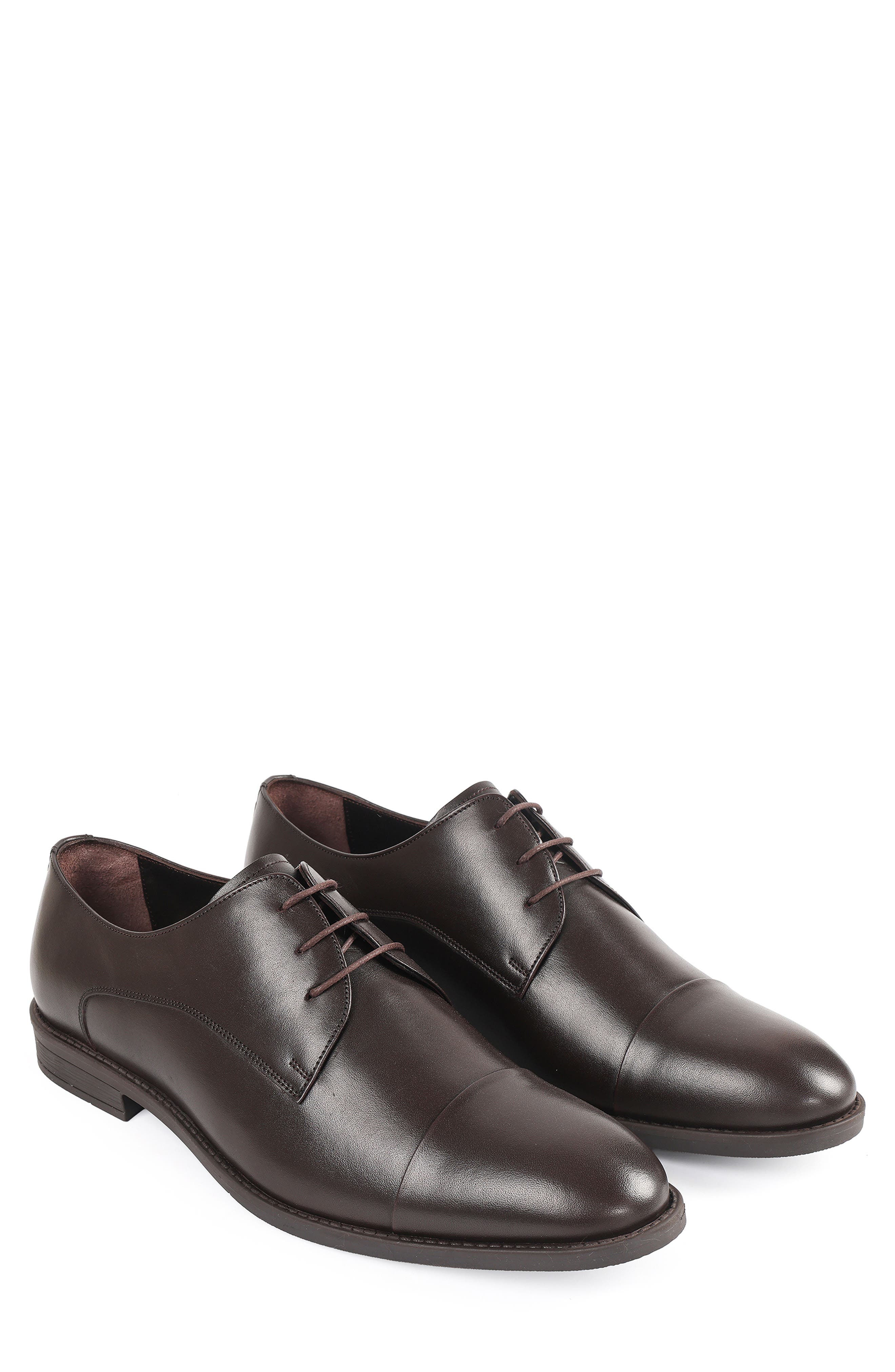 Indiana Cap Toe Derby, Alternate, color, DARK BROWN