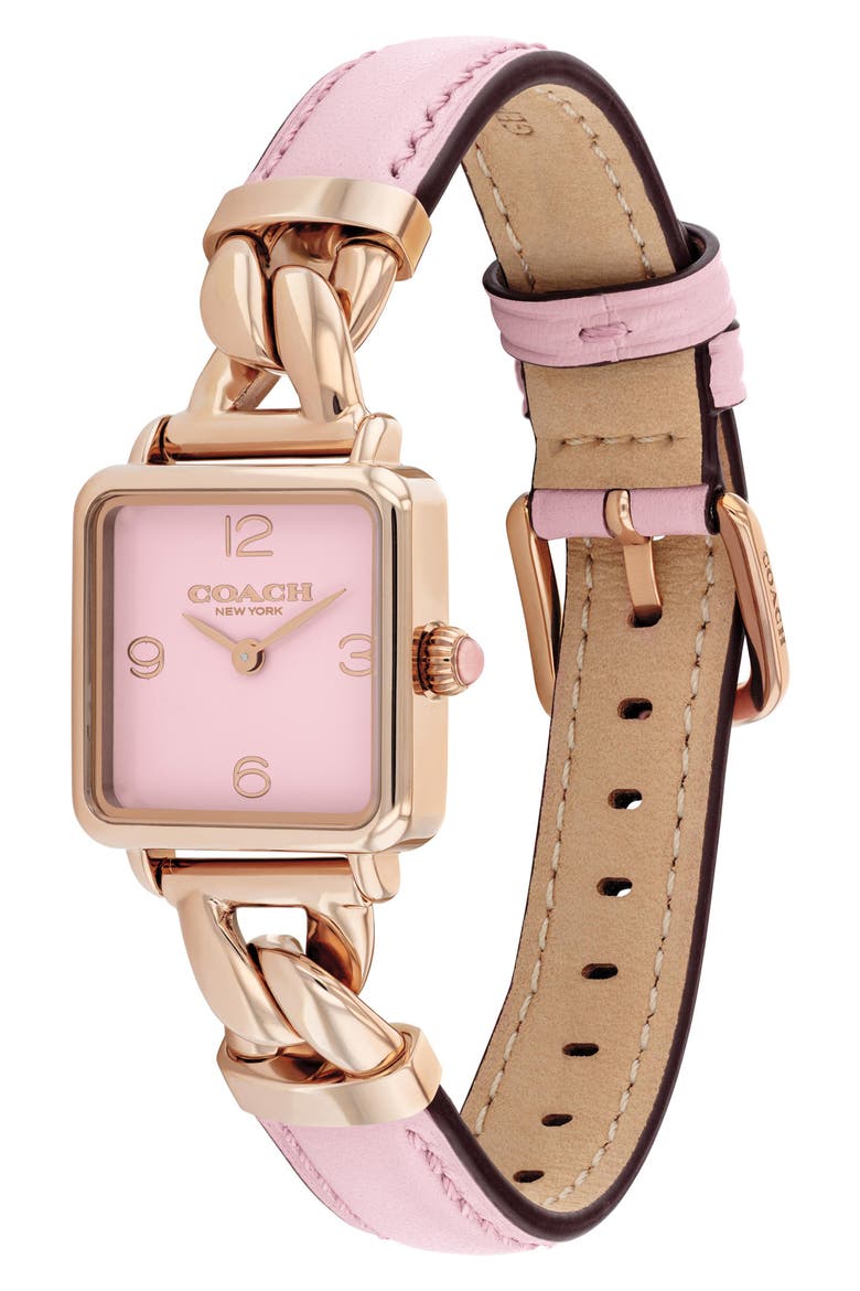 cass square bracelet watch, 22mm x 22mm, Alternate, color, BLUSH