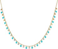 EDEN PRESLEY 14k Gold Turquoise & Sapphire Shaker Necklace