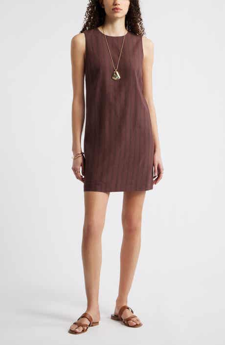Sleeveless Linen Blend Minidress