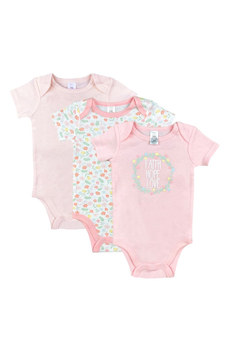 MODERN BABY Short Sleeve Assorted Bodysuit - Pack of 3, Main, color,