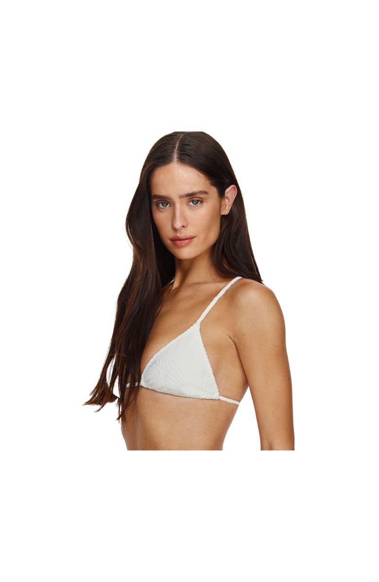 Flirtt Gottex Mermaid Island Textured Triangle Bikini Top, Alternate, color, White