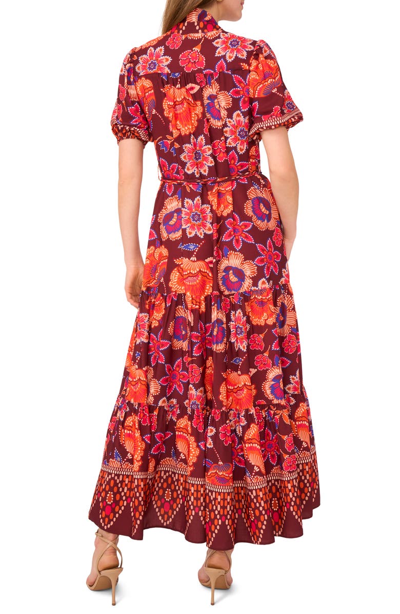 Vince Camuto Floral Tiered Maxi Dress, Alternate, color, Brown Multi