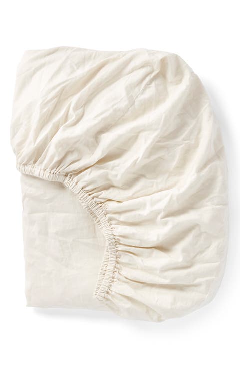 320 Thread Count Relaxed Organic Cotton Sateen Fitted Sheet