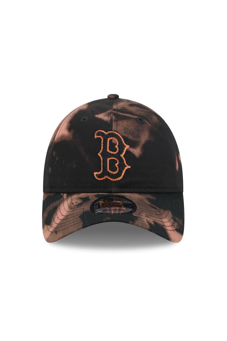 Men's New Era  Black Boston Red Sox Bleach Wash 9TWENTY Adjustable Hat, Alternate, color, Black
