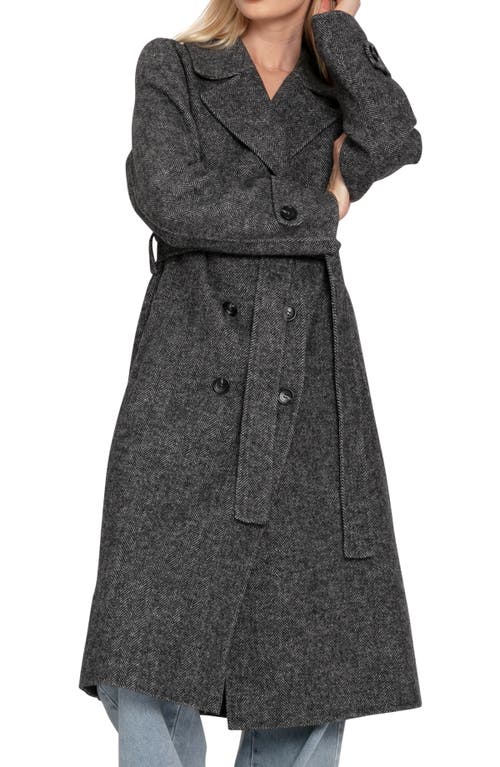 Belle & Bloom Front Runner Belted Coat In Charcoal