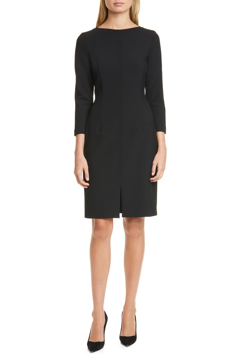 BOSS Doteta Front Slit Sheath Dress, Main, color, 