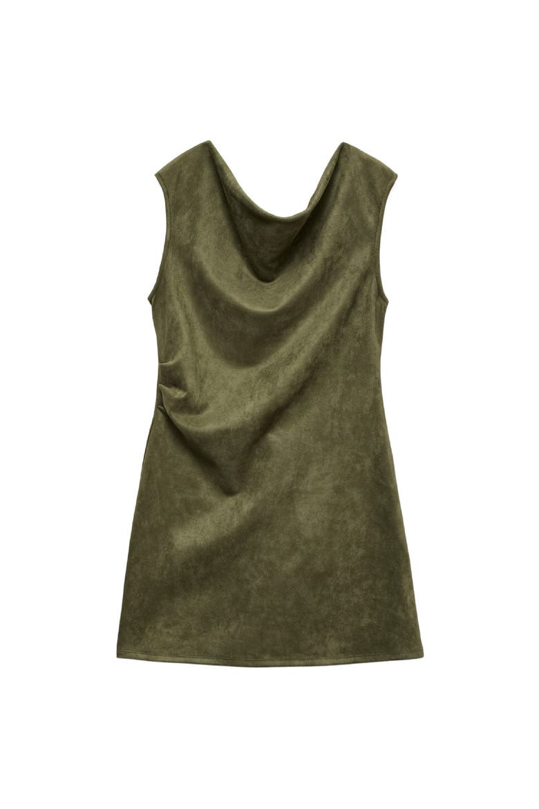 Bella Faux Suede Cowl Neck Sleeveless Shift Dress, Alternate, color, WINTER MOSS