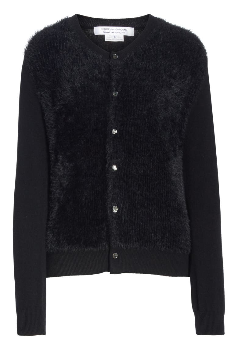 Fuzzy Cardigan, Alternate, color, BLACK