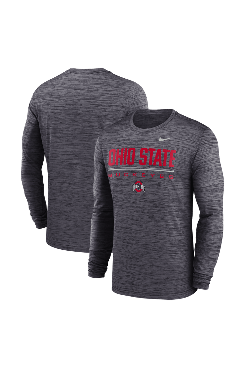 Men's Nike Black Ohio State Buckeyes Sideline Velocity Dri-FIT Long Sleeve T-Shirt, Main, color, Black