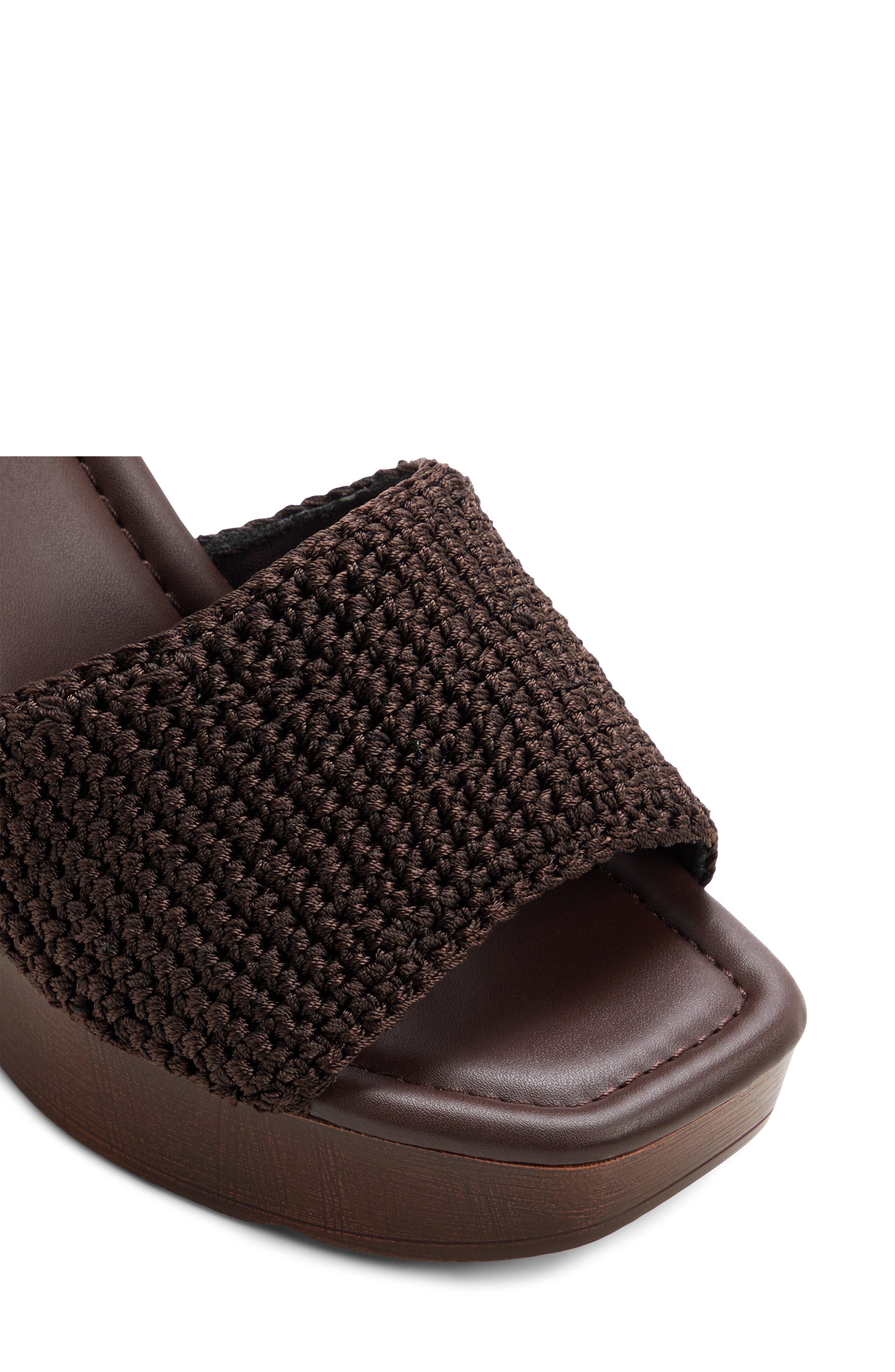 Grounded Platform Wedge Sandal, Alternate, color, DARK BROWN